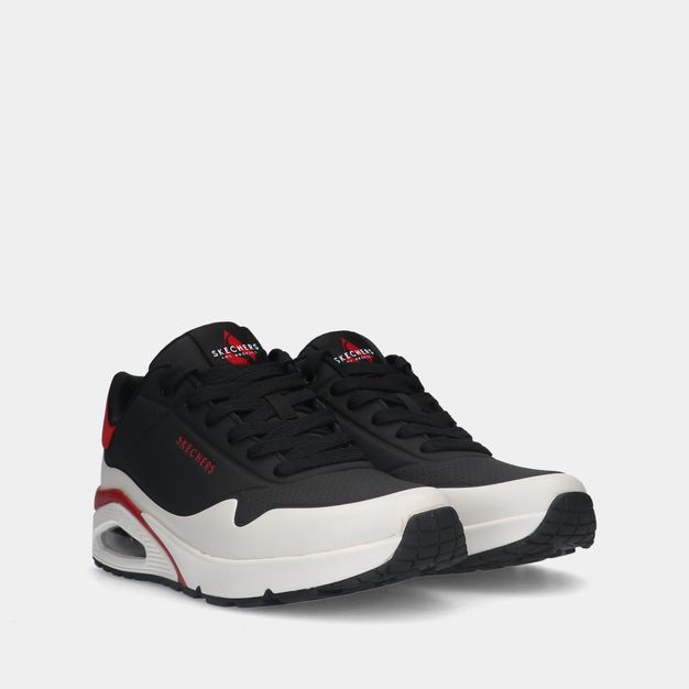 Skechers Uno Back Lit Black/Red heren sneakers