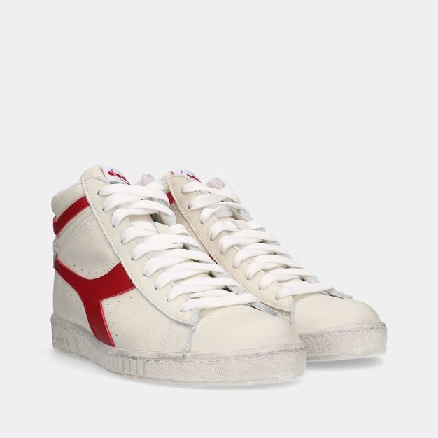 Diadora Game L High Waxed White/Red pepper heren sneakers