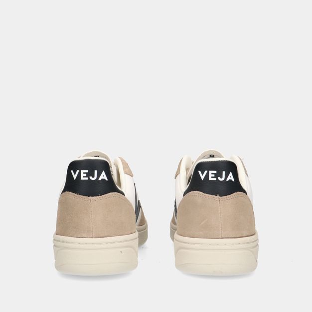 VEJA V-10 Chromefree Leather Extra White/ Black/ Sahara heren sneakers