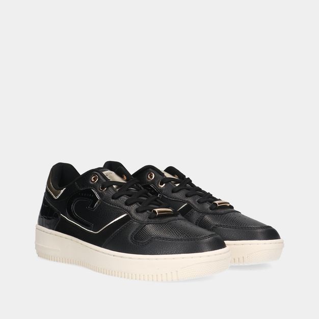 Cruyff Campo Low Lux Black/Gold dames sneakers