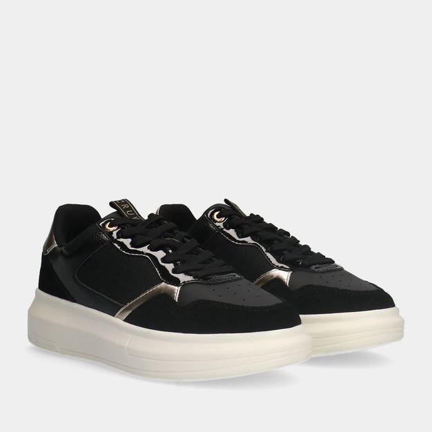 Cruyff pace court black/gold dames sneakers