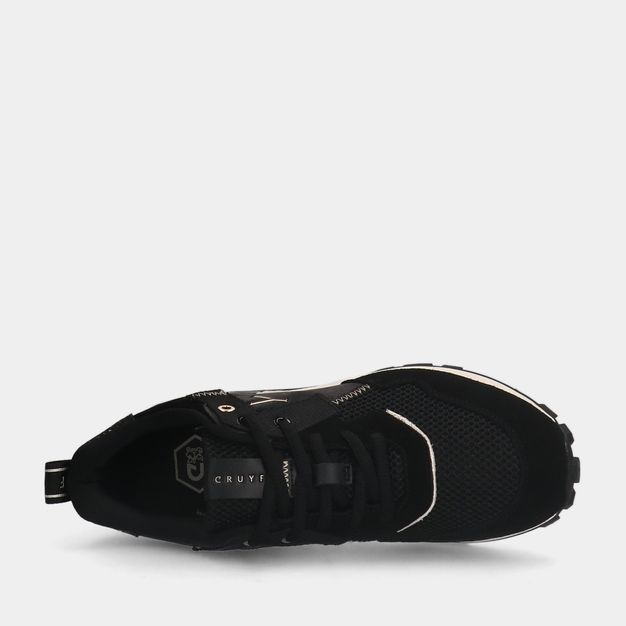 Cruyff superbia hex-tech black/gold dames sneakers