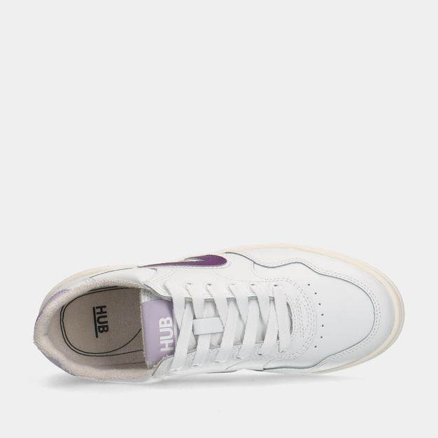 Hub court L31 off white/purple dames sneakers