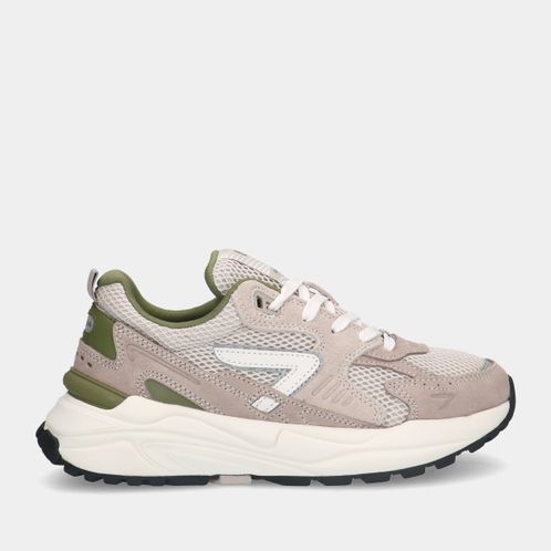 HUB Grid-W S48 Light Beige/Off White/Moss Green dames sneakers
