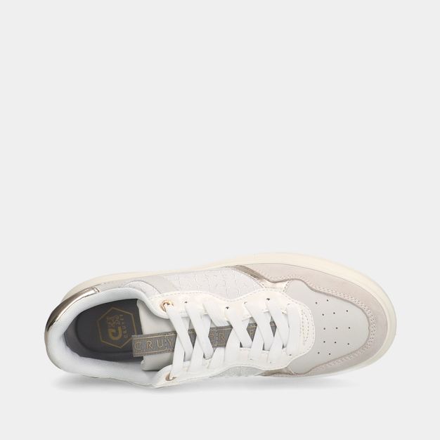 Cruyff pace court offwhite/silver dames sneakers