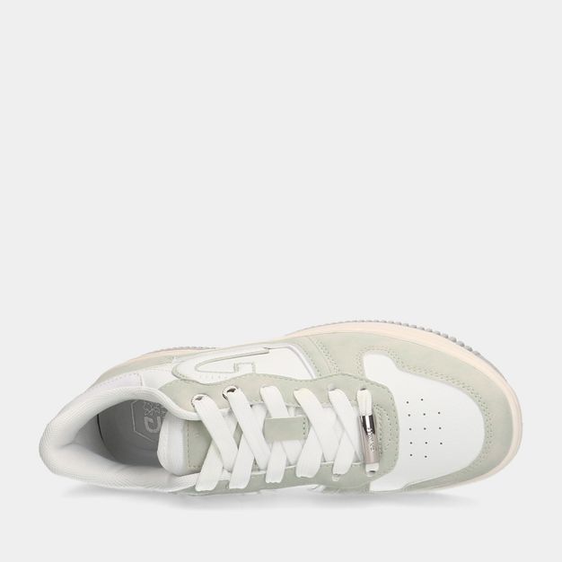 Cruyff campo low lux white/pastel green dames sneakers