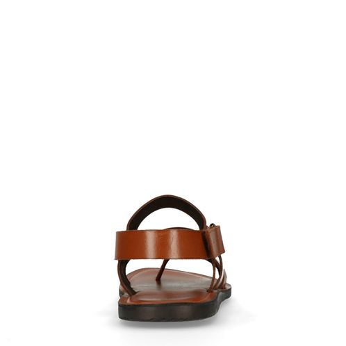 Cognac leren sandalen
