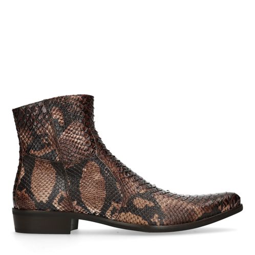 Boots met snakeskin print