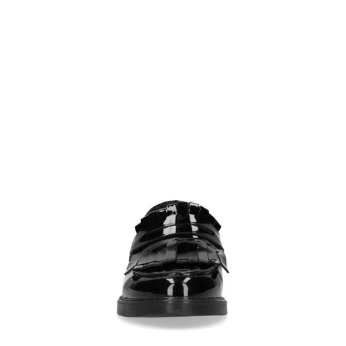 Zwarte lak loafers met jamboreeklep