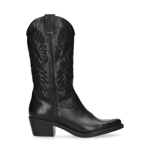 Schwarze Cowboystiefel mit Stickerei