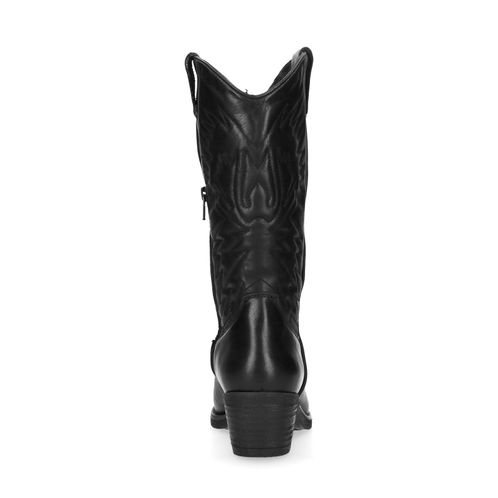 Zwarte cowboylaarzen met sierstiksels
