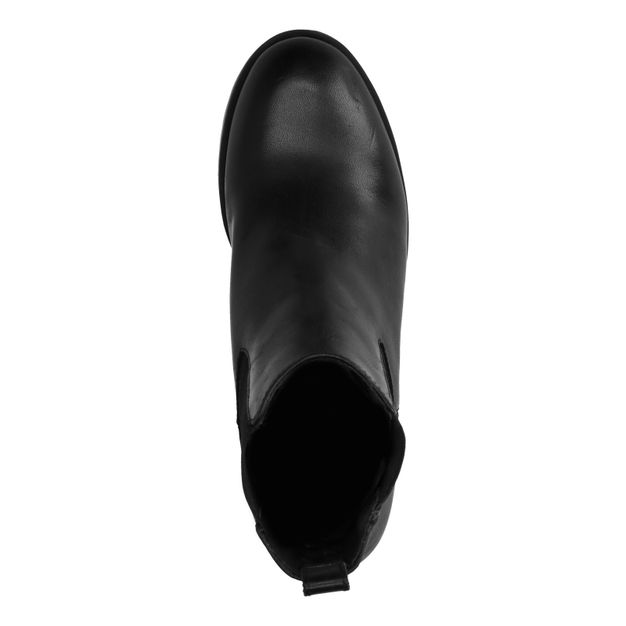Chelsea boots cuir à talon - noir