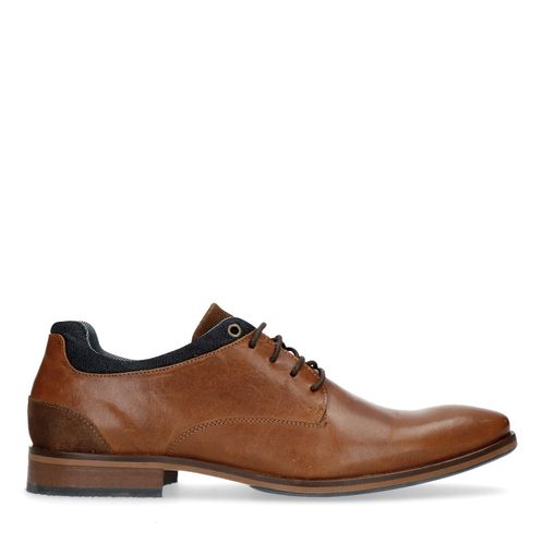 Cognac leren veterschoenen