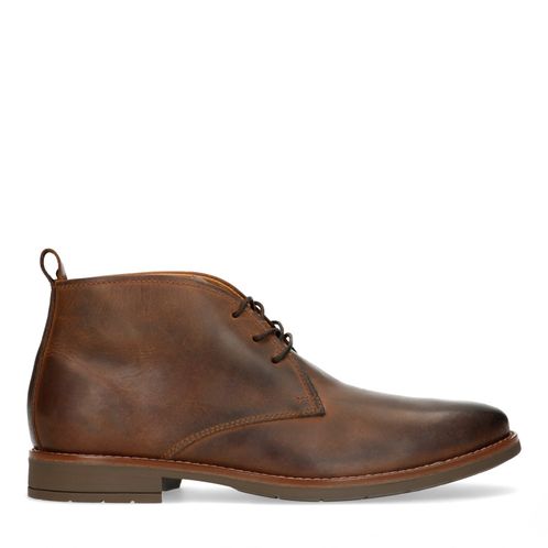 Cognacfarbene Schnürboots aus Leder
