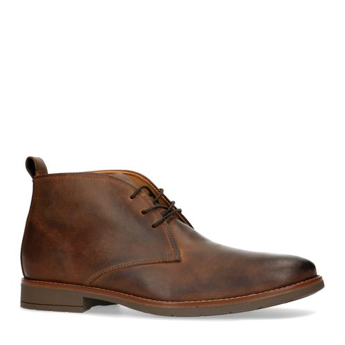 Cognacfarbene Schnürboots aus Leder