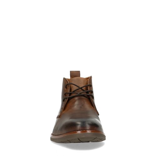 Cognacfarbene Schnürboots aus Leder
