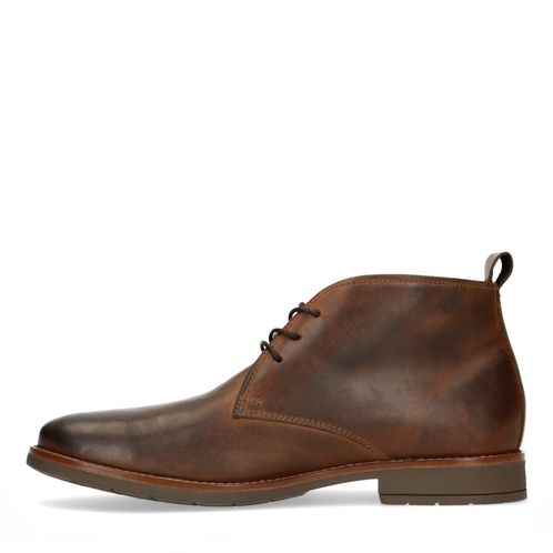 Cognacfarbene Schnürboots aus Leder