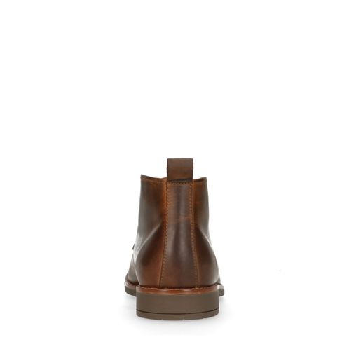 Cognacfarbene Schnürboots aus Leder