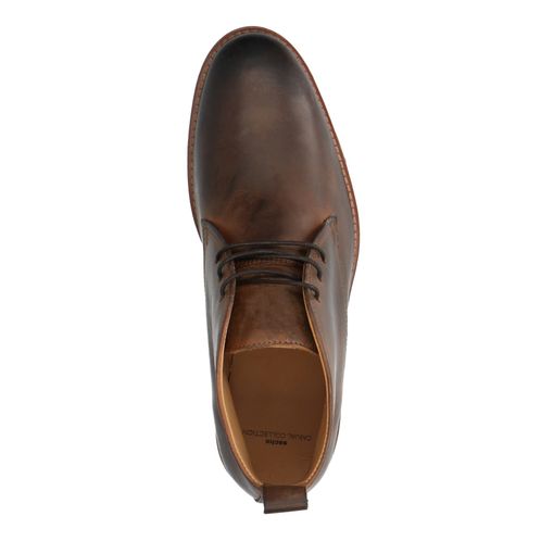 Cognacfarbene Schnürboots aus Leder
