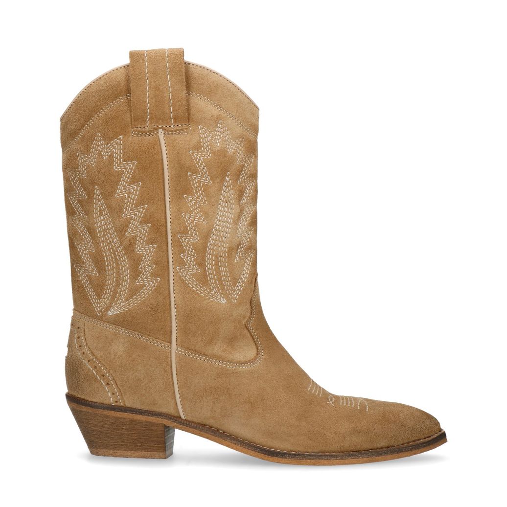 Santiags en daim - taupe