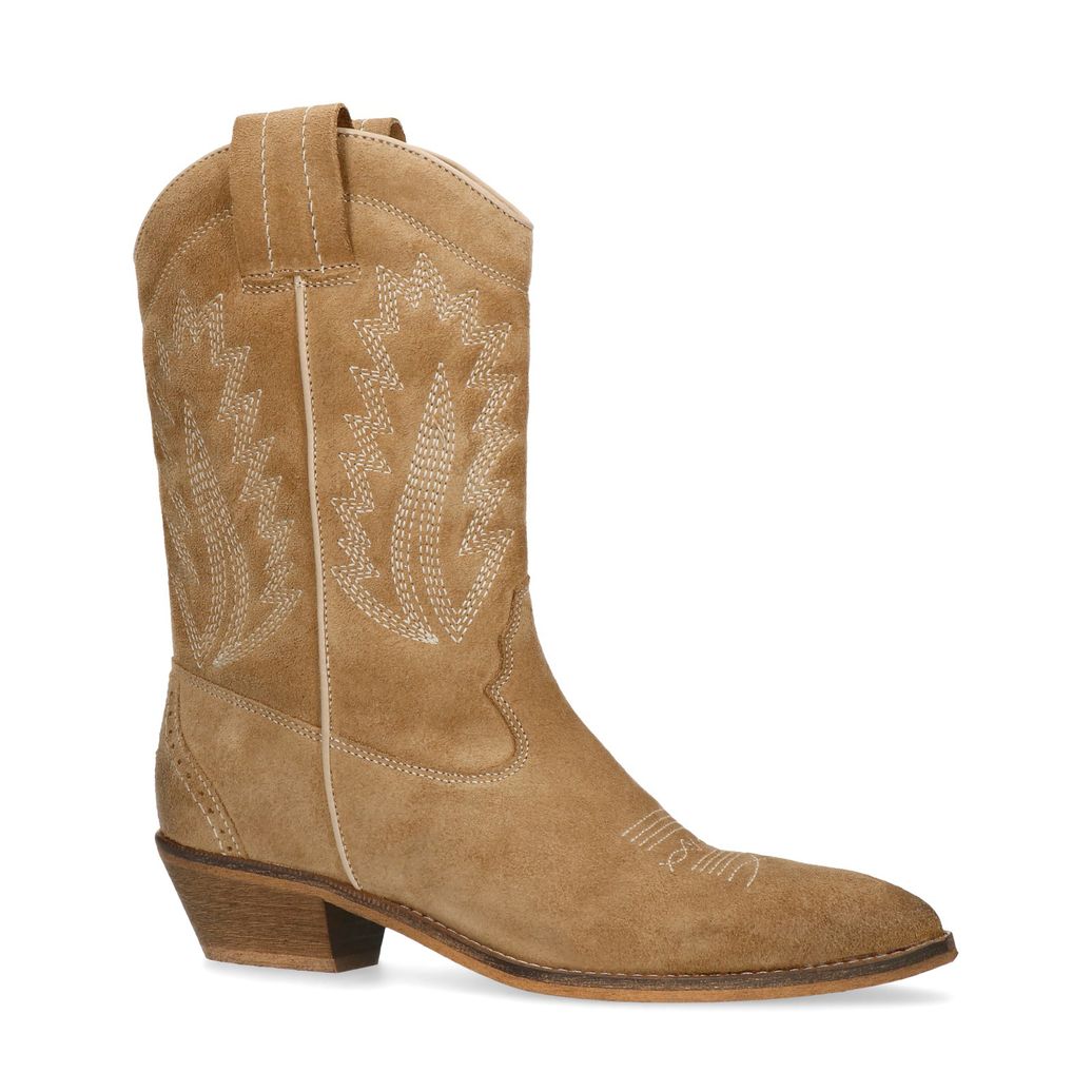 Taupe suède cowboylaarzen