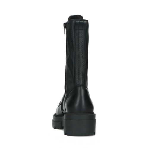 Zwarte leren biker boots