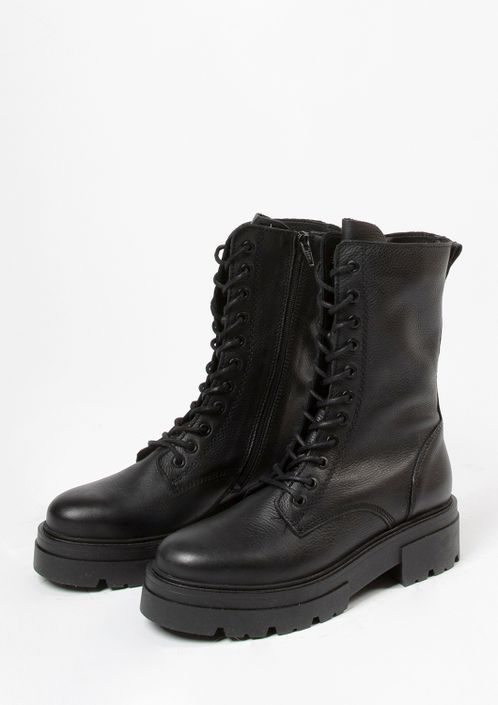 Zwarte leren biker boots