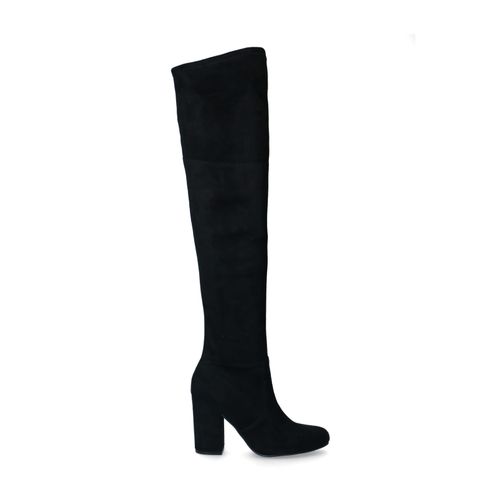 Bottes hautes synthétique avec bout rond - noir
