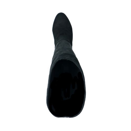Hohe schwarze Stiefel mit runder Kappe
