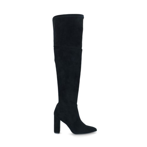 Bottes hautes synthétique avec talon - noir