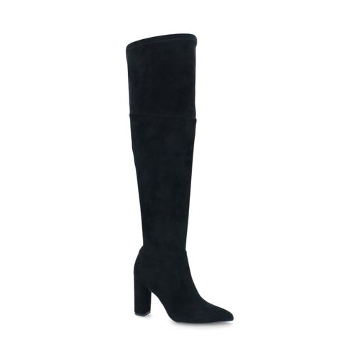 Hohe schwarze Stiefel mit Absatz