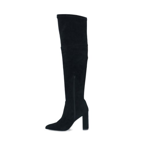 Hohe schwarze Stiefel mit Absatz