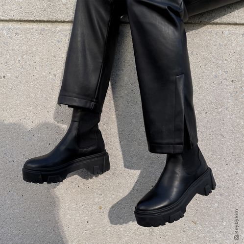 Chelsea boots en cuir - noir