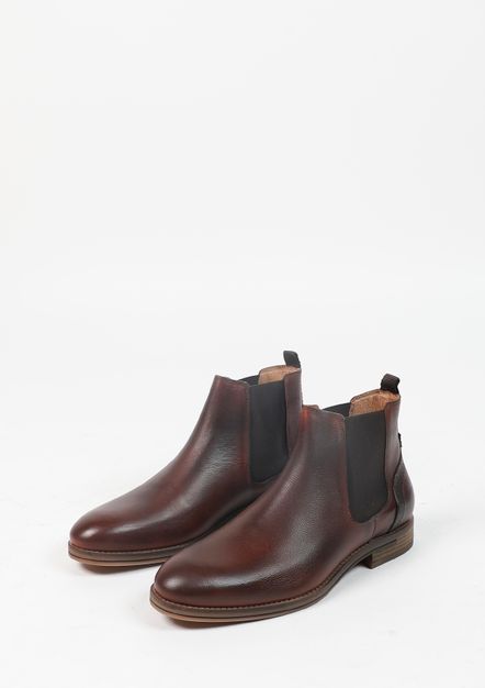 Chelsea boots en cuir - marron 
