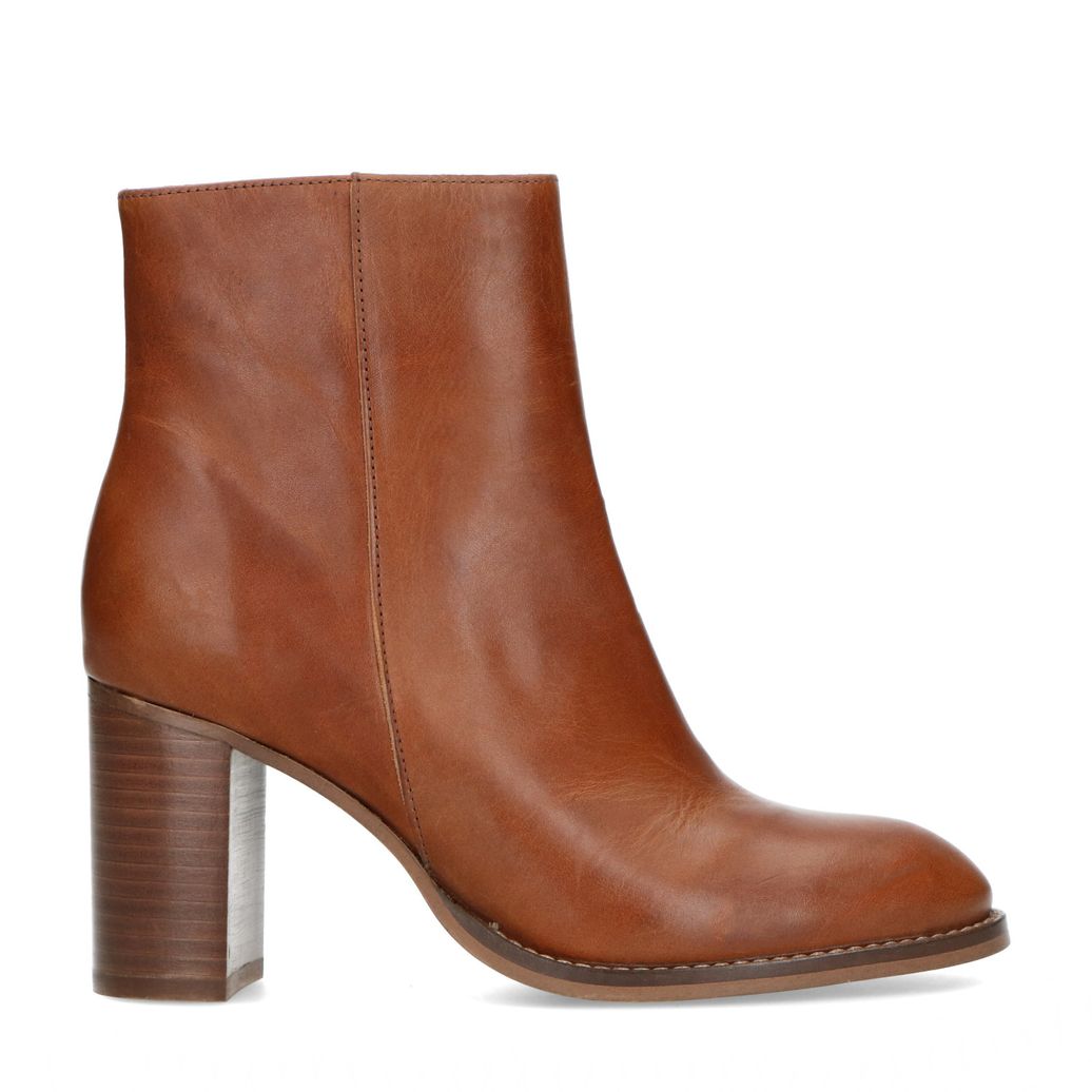 Bottines en cuir à talon - marron
