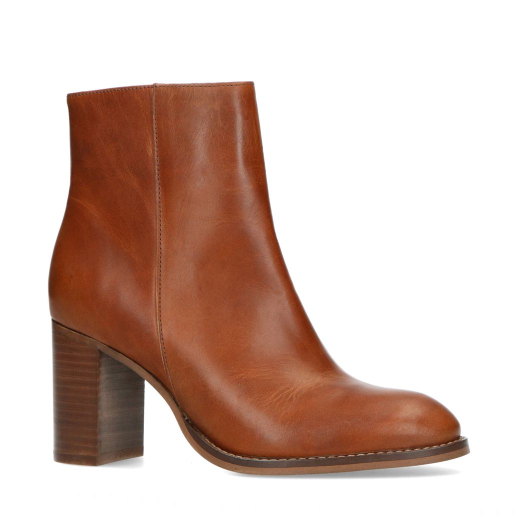 Bottines en cuir à talon - marron