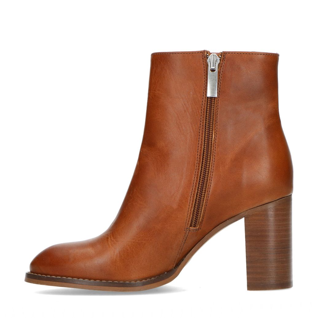 Bottines en cuir à talon - marron