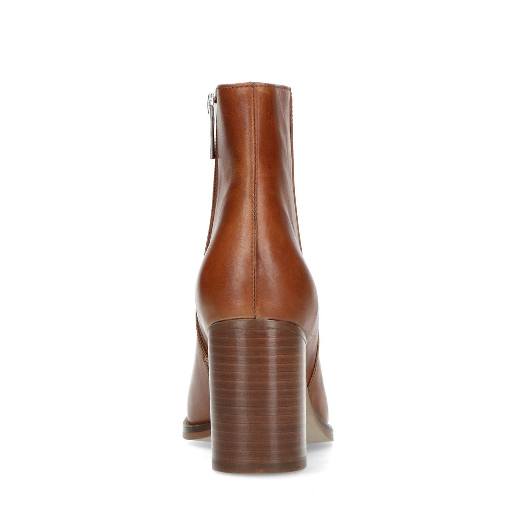 Bottines en cuir à talon - marron