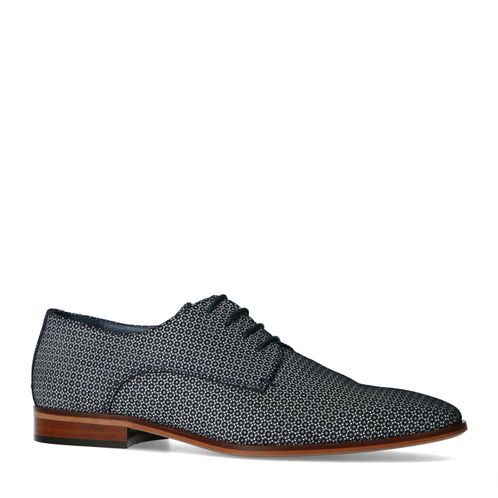 Blaue Schnürschuhe mit Muster