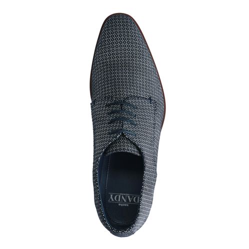 Blaue Schnürschuhe mit Muster
