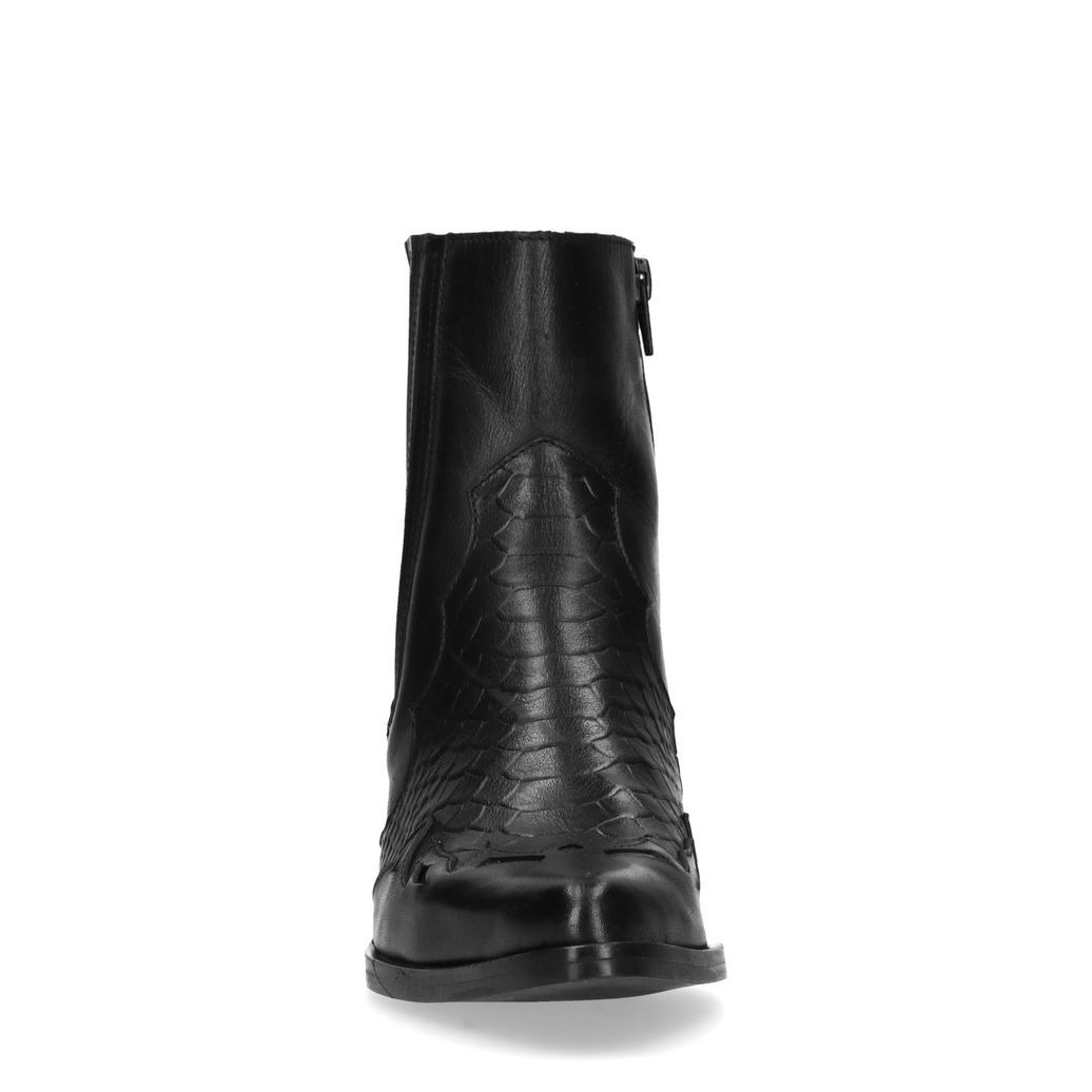 Zwarte leren cowboylaarsjes met details