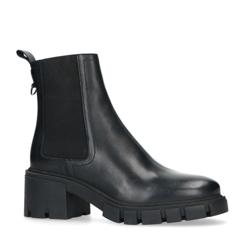 Zwarte chelsea boots met blokhak