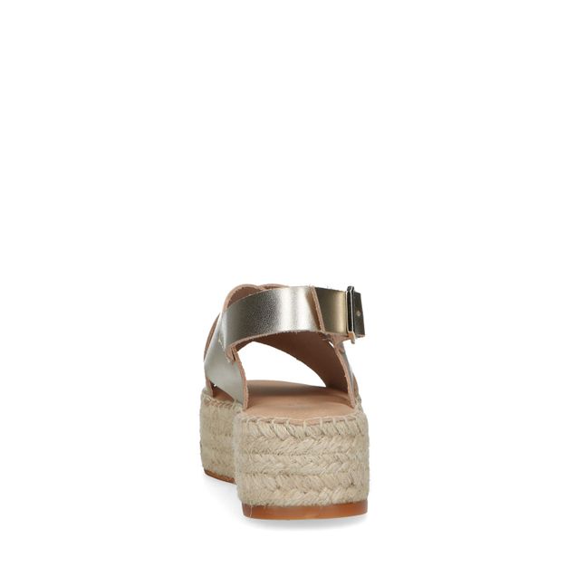 Goudkleurige leren plateau sandalen