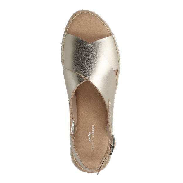 Goudkleurige leren plateau sandalen