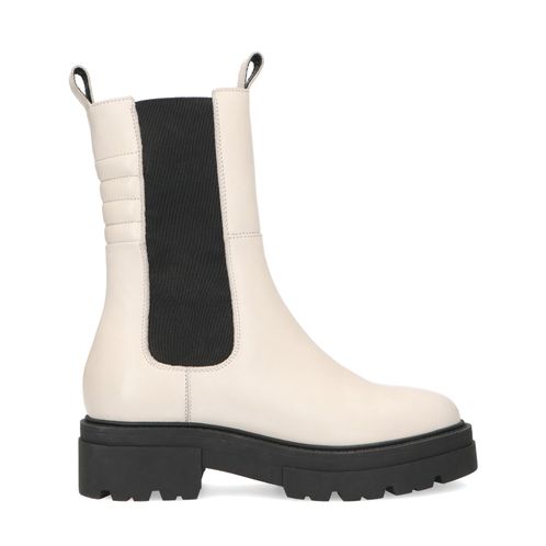 Latte leren chelsea boots