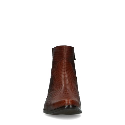 Bruine western boots met snakeskin
