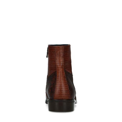 Bruine western boots met snakeskin