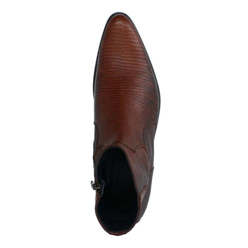 Bruine western boots met snakeskin