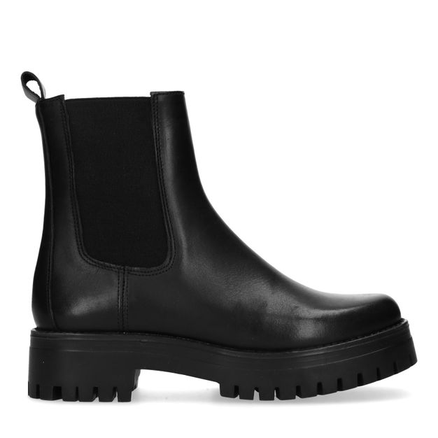 Chelsea boots basses en cuir - noir 