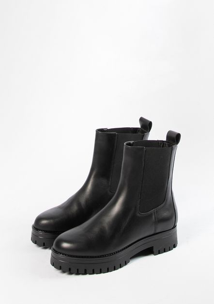 Chelsea boots basses en cuir - noir 